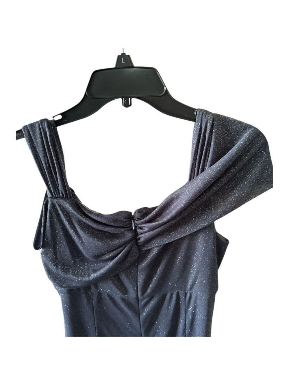Alex Evenings Petite Sparkle Gown Smoke Grey 12P Formal Dress - Picture 5 of 7